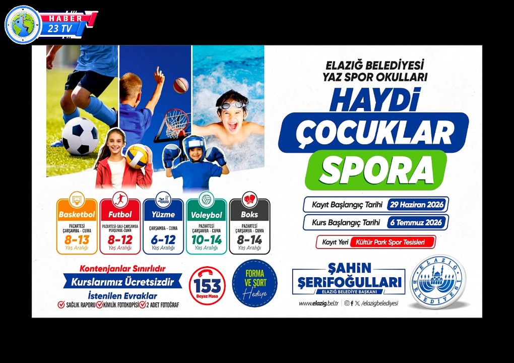 Elazığ Belediyesi Yaz Spor Okulları İçin Kayıtlar Başlıyor