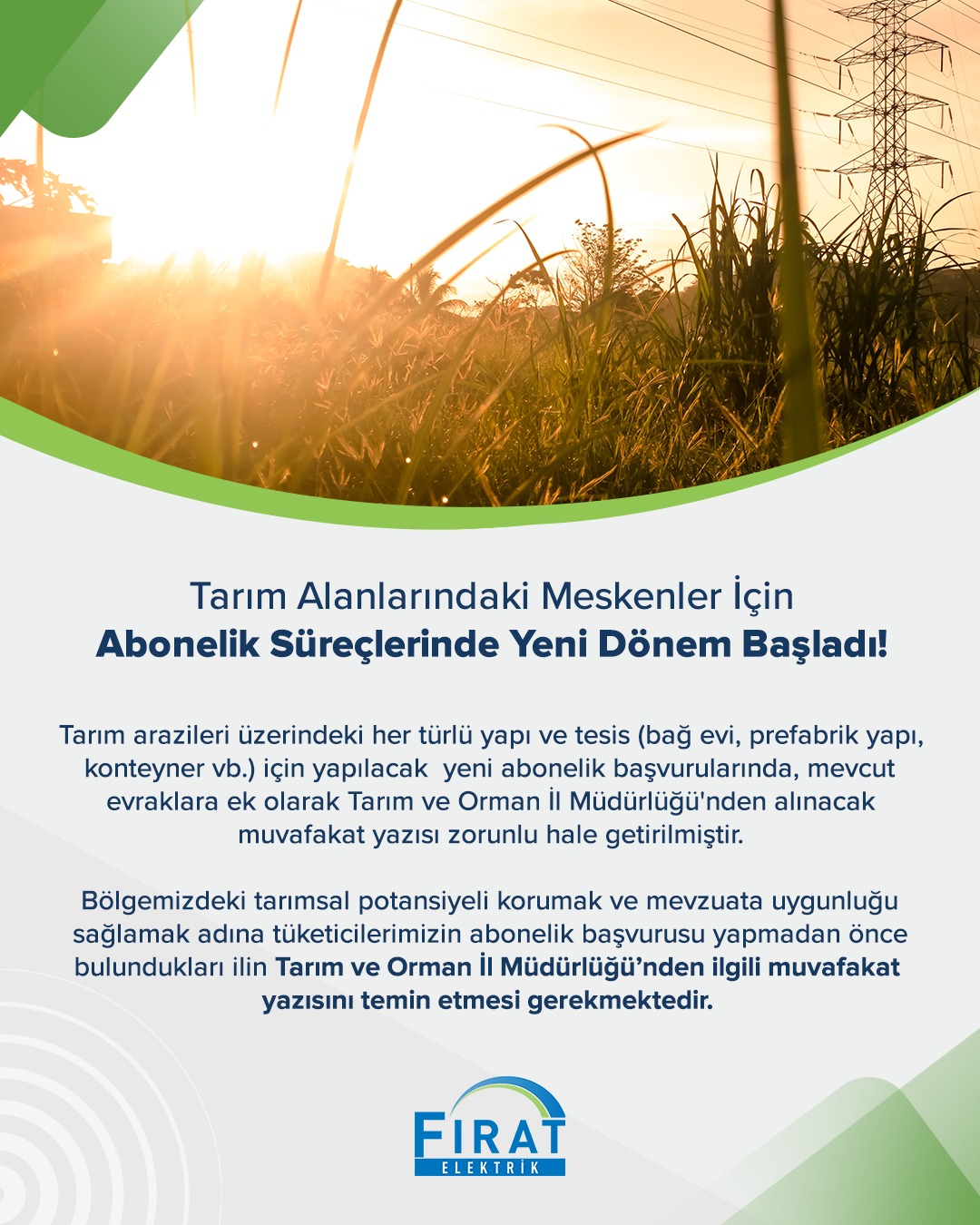 Fırat Edaş'tan Duyuru...