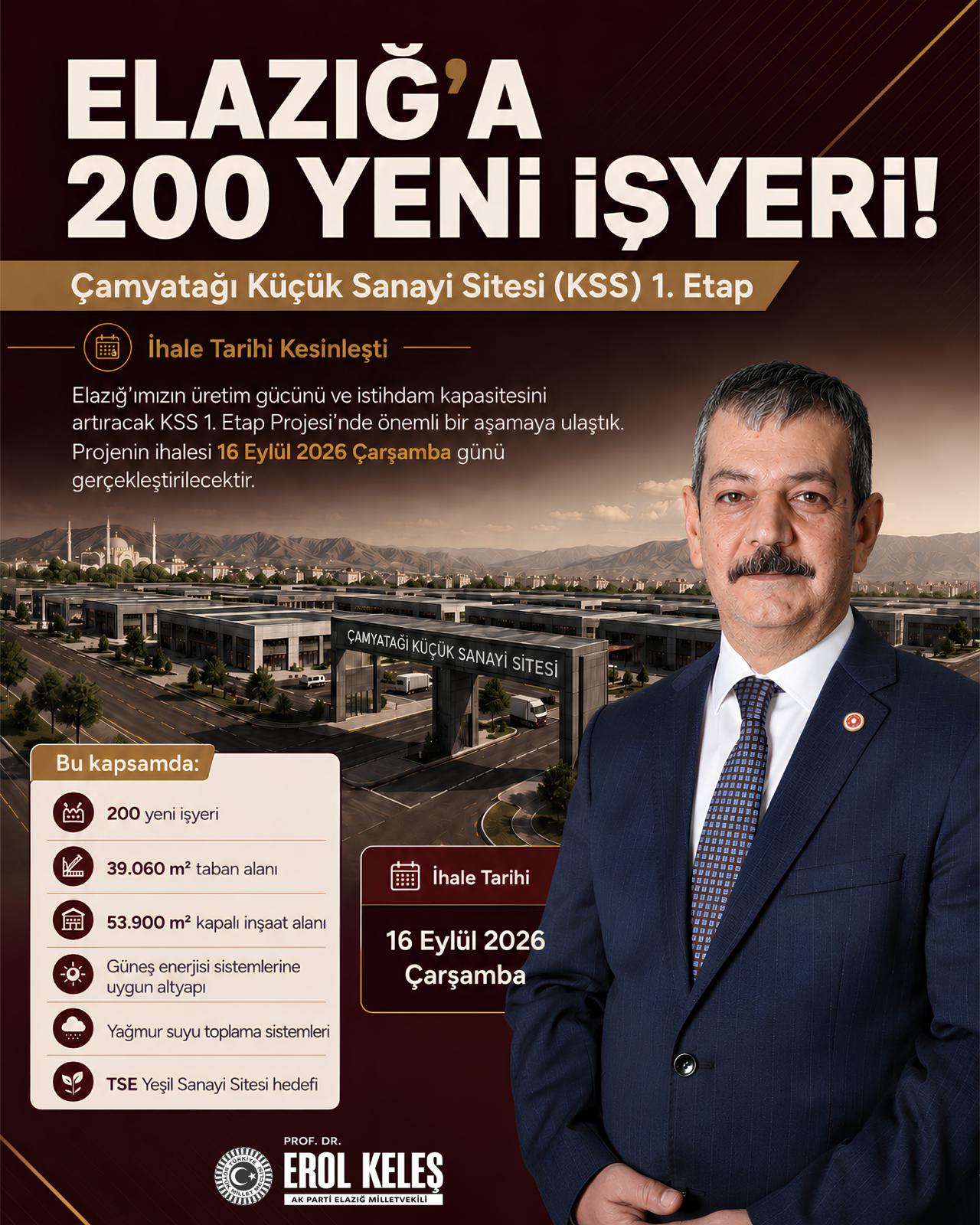 Milletvekili Keleş: “Çamyatağı Küçük Sanayi Sitesi’nde İhale Tarihi Kesinleşti”