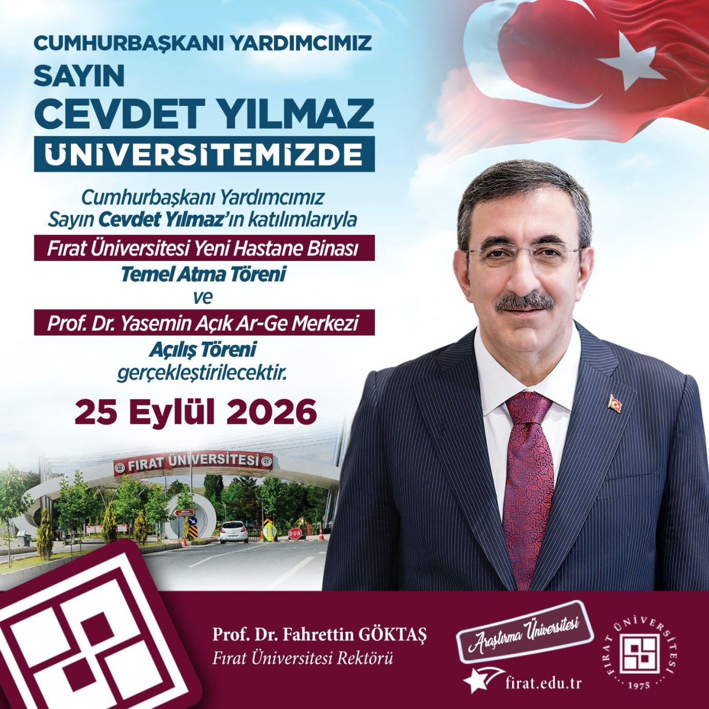 Cumhurbaşkanı Yardımcısı Cevdet Yılmaz Fırat Üniversitesinde İki Önemli Törene Katılacak