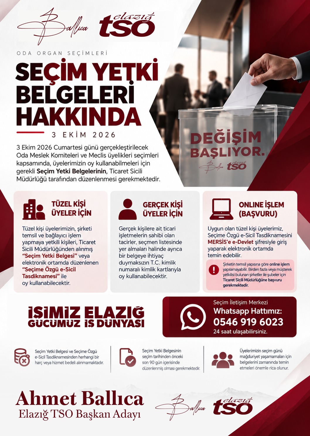 Ballıca'dan ETSO Üyelerine Seçim Uyarısı